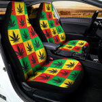 Reggae Marijuana Leaf Pattern Print Universal Fit Car Seat Covers