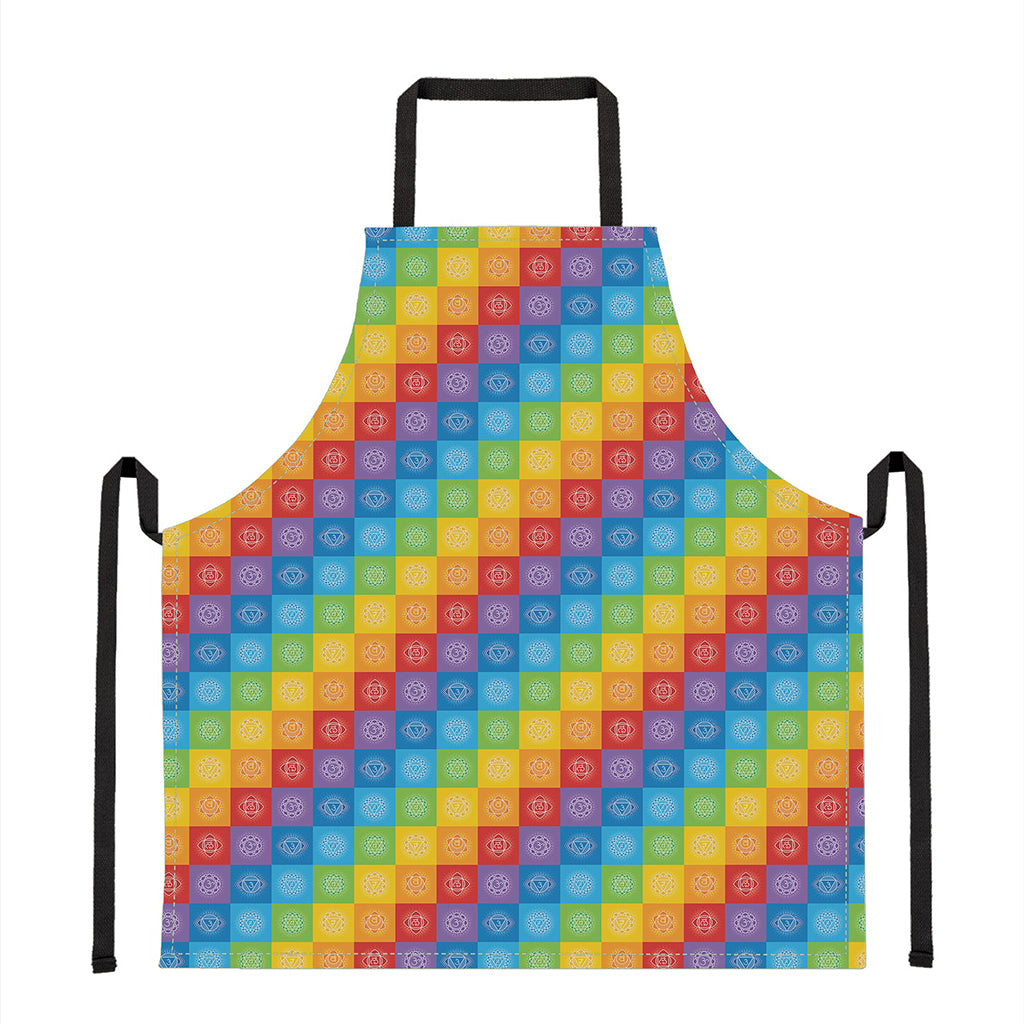 Reiki And The 7 Chakras Pattern Print Apron