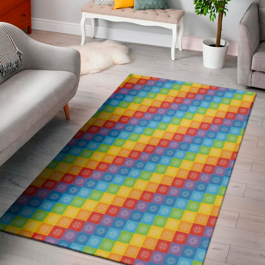 Reiki And The 7 Chakras Pattern Print Area Rug