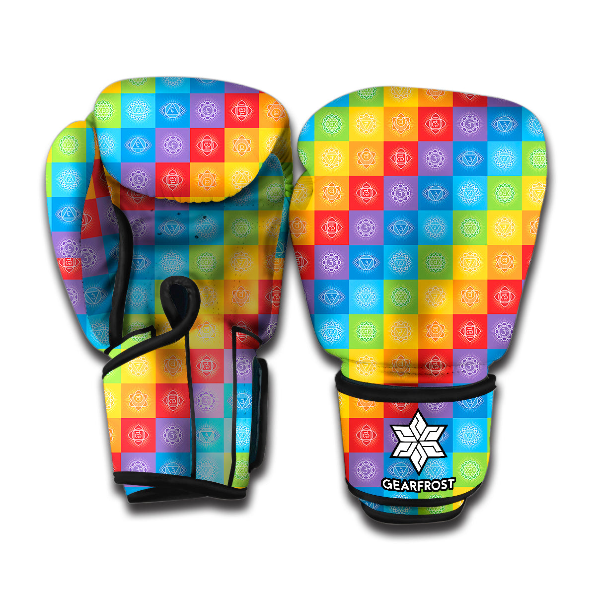 Reiki And The 7 Chakras Pattern Print Boxing Gloves