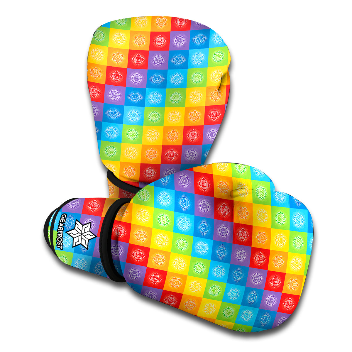 Reiki And The 7 Chakras Pattern Print Boxing Gloves