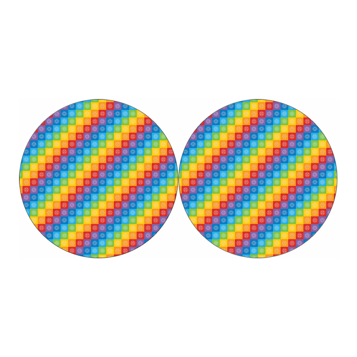 Reiki And The 7 Chakras Pattern Print Car Coasters