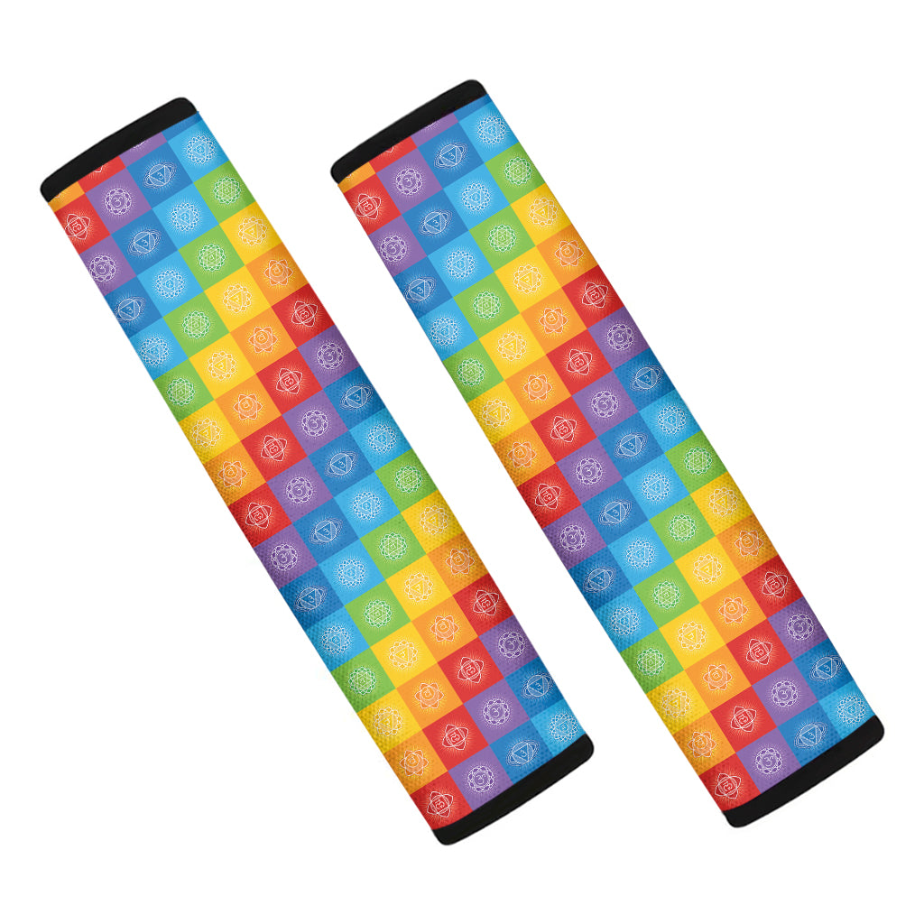 Reiki And The 7 Chakras Pattern Print Car Seat Belt Covers