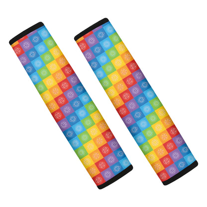 Reiki And The 7 Chakras Pattern Print Car Seat Belt Covers