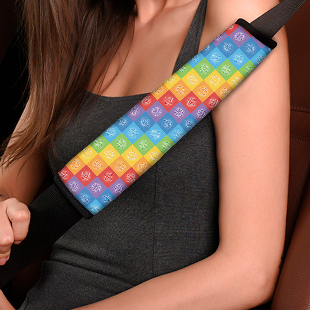 Reiki And The 7 Chakras Pattern Print Car Seat Belt Covers