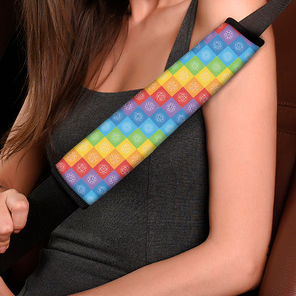 Reiki And The 7 Chakras Pattern Print Car Seat Belt Covers