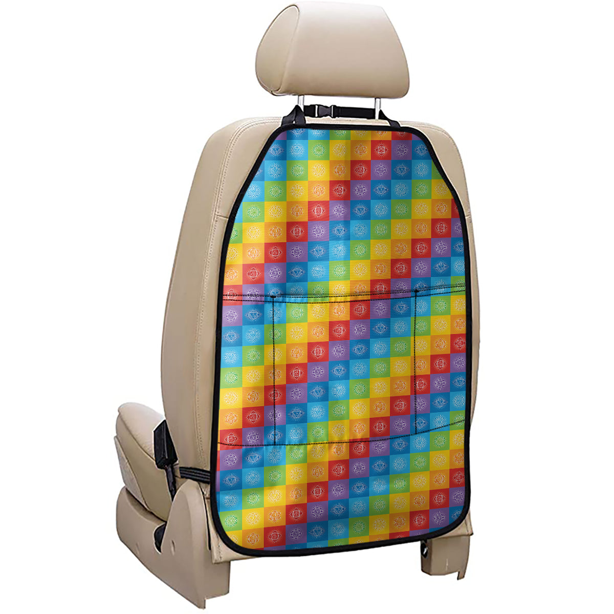 Reiki And The 7 Chakras Pattern Print Car Seat Organizers