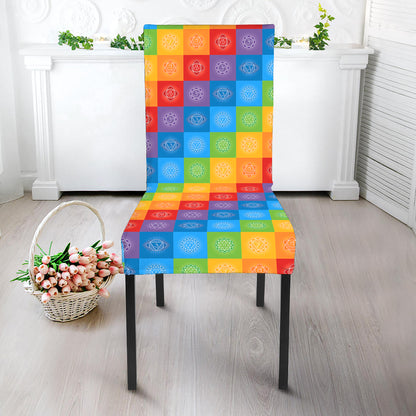 Reiki And The 7 Chakras Pattern Print Dining Chair Slipcover