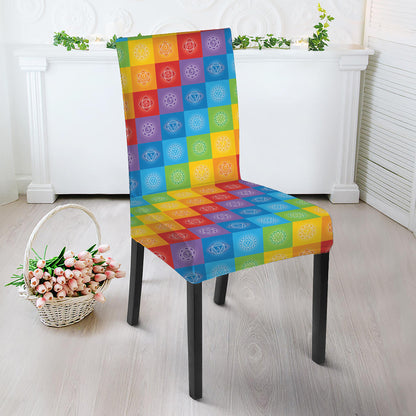 Reiki And The 7 Chakras Pattern Print Dining Chair Slipcover