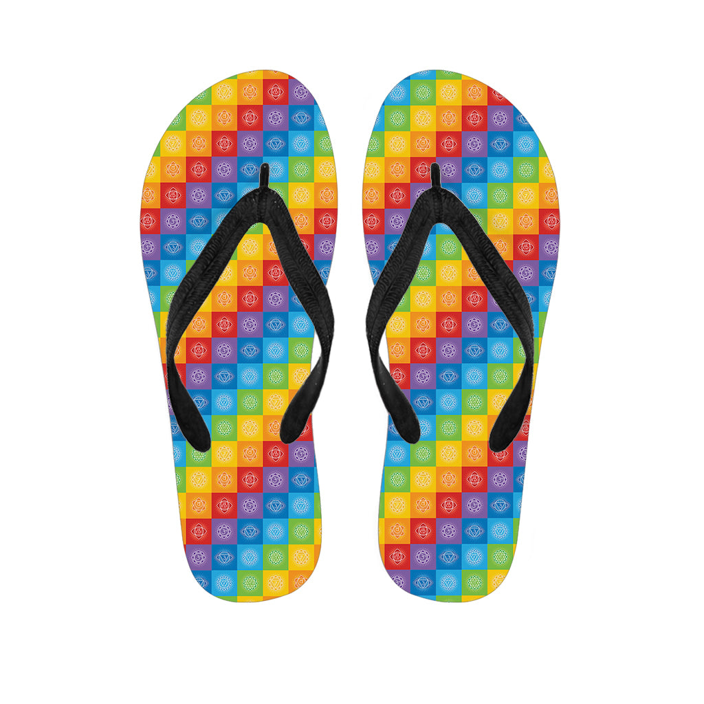 Reiki And The 7 Chakras Pattern Print Flip Flops