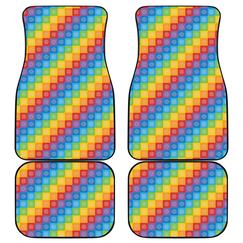 Reiki And The 7 Chakras Pattern Print Front and Back Car Floor Mats