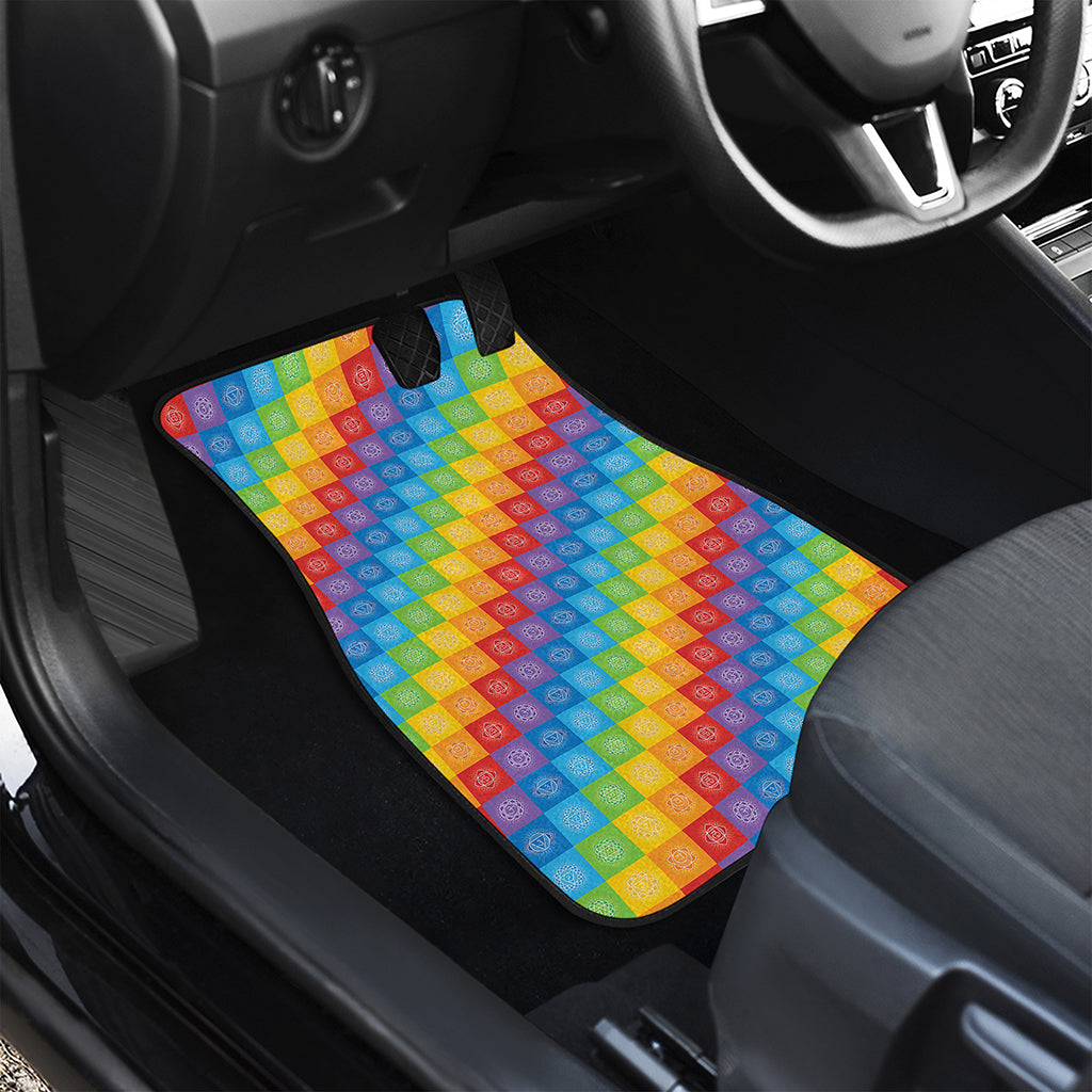 Reiki And The 7 Chakras Pattern Print Front and Back Car Floor Mats