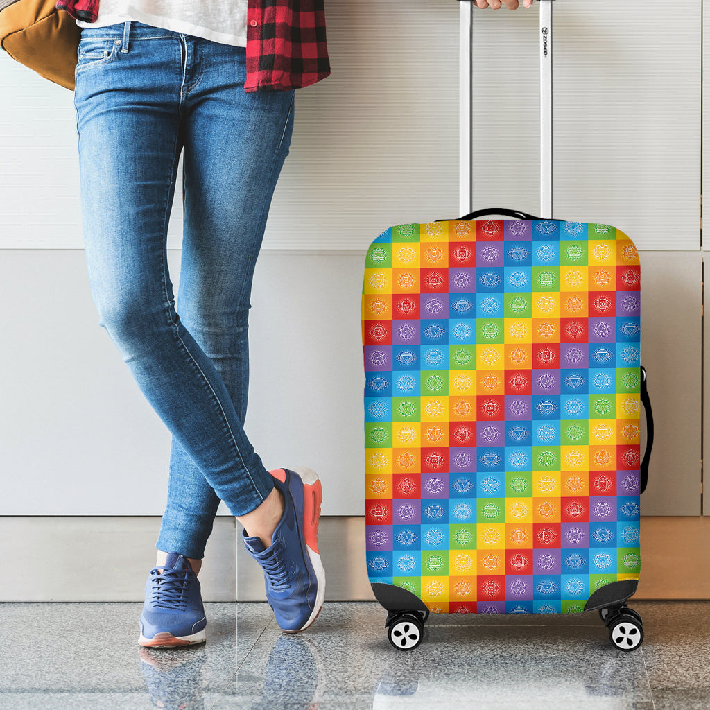 Reiki And The 7 Chakras Pattern Print Luggage Cover