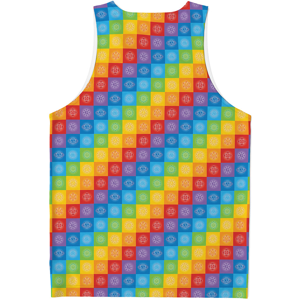 Reiki And The 7 Chakras Pattern Print Men's Tank Top