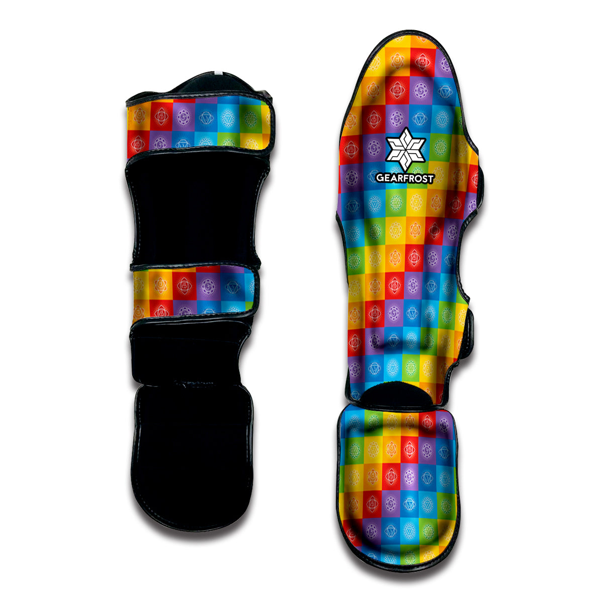 Reiki And The 7 Chakras Pattern Print Muay Thai Shin Guard