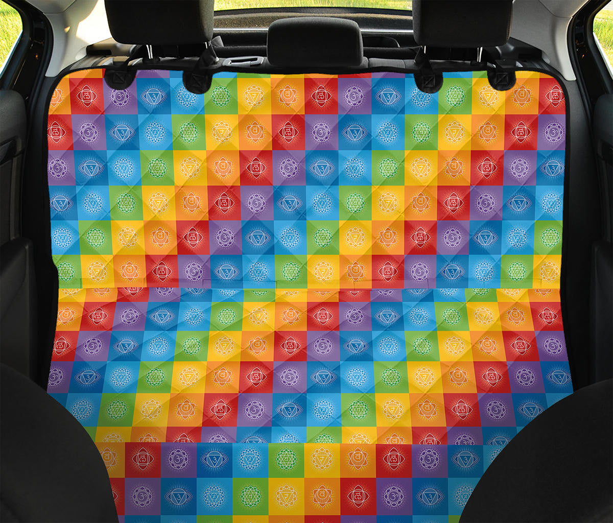 Reiki And The 7 Chakras Pattern Print Pet Car Back Seat Cover