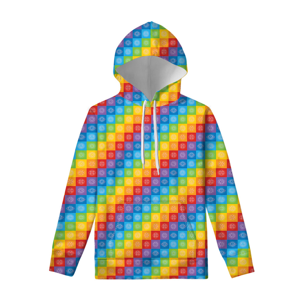 Reiki And The 7 Chakras Pattern Print Pullover Hoodie