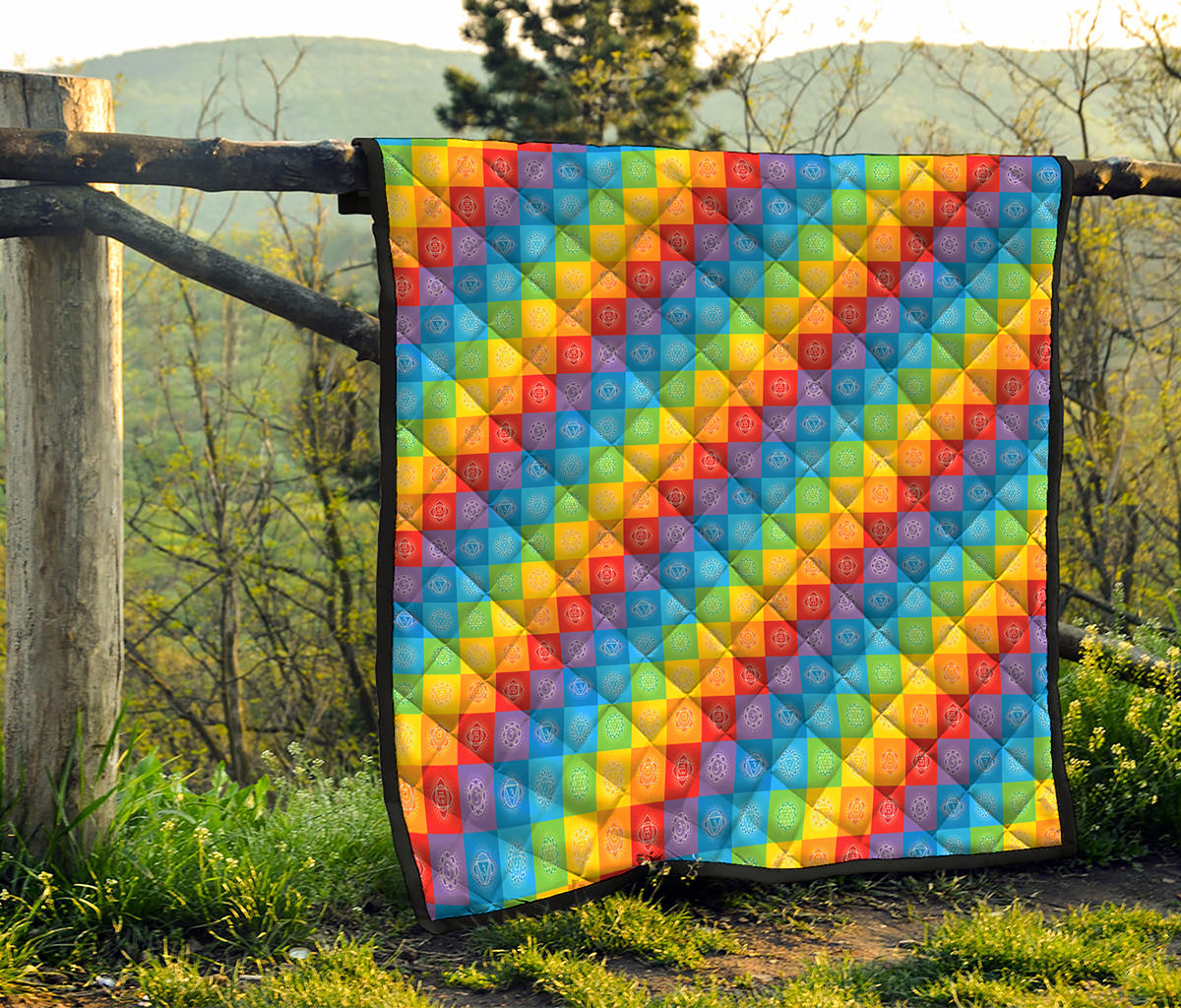 Reiki And The 7 Chakras Pattern Print Quilt