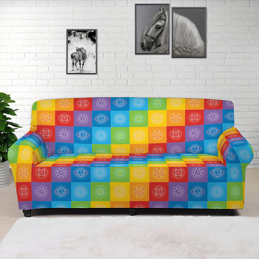 Reiki And The 7 Chakras Pattern Print Sofa Cover
