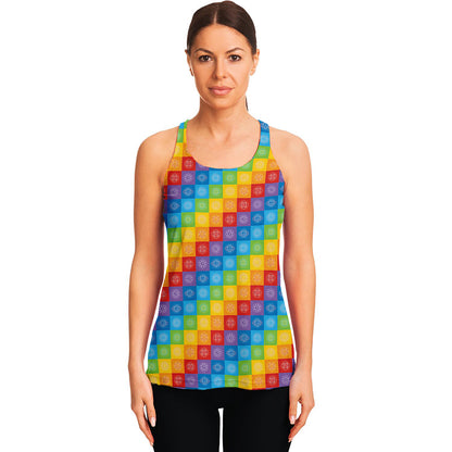 Reiki And The 7 Chakras Pattern Print Women's Racerback Tank Top
