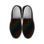 Reiki And The Seven Chakras Print Black Slip On Shoes