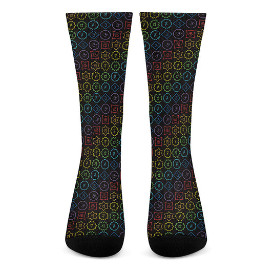 Reiki And The Seven Chakras Print Crew Socks