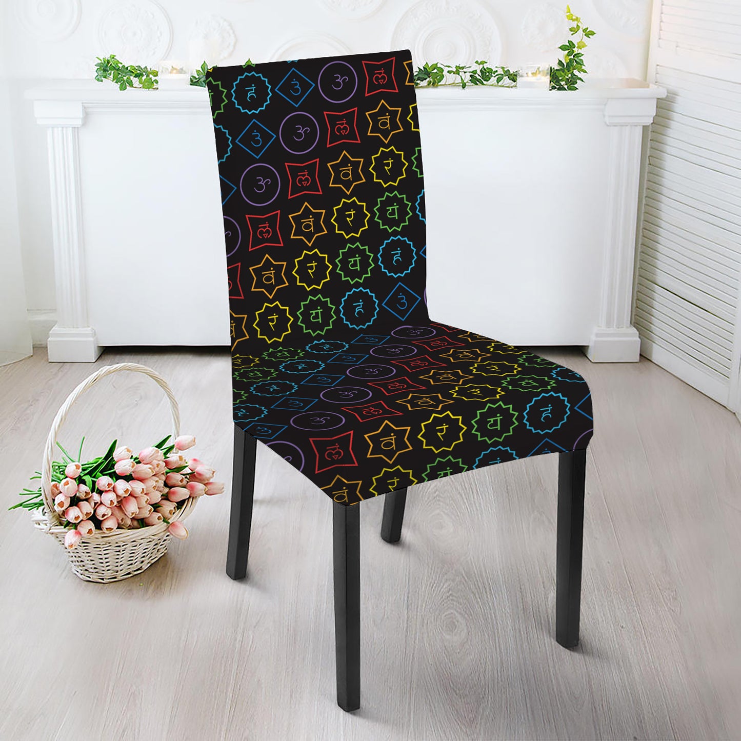 Reiki And The Seven Chakras Print Dining Chair Slipcover