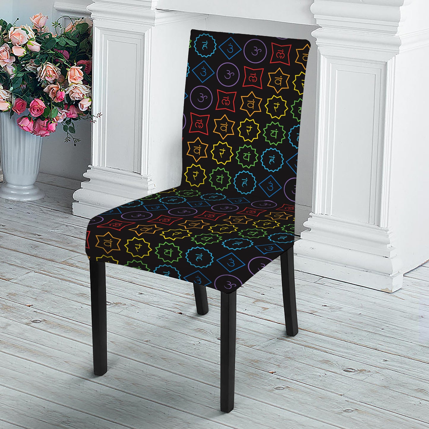 Reiki And The Seven Chakras Print Dining Chair Slipcover