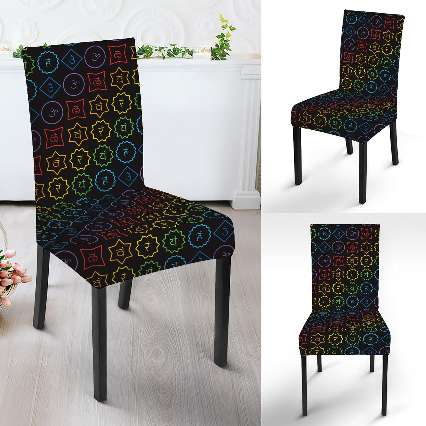 Reiki And The Seven Chakras Print Dining Chair Slipcover
