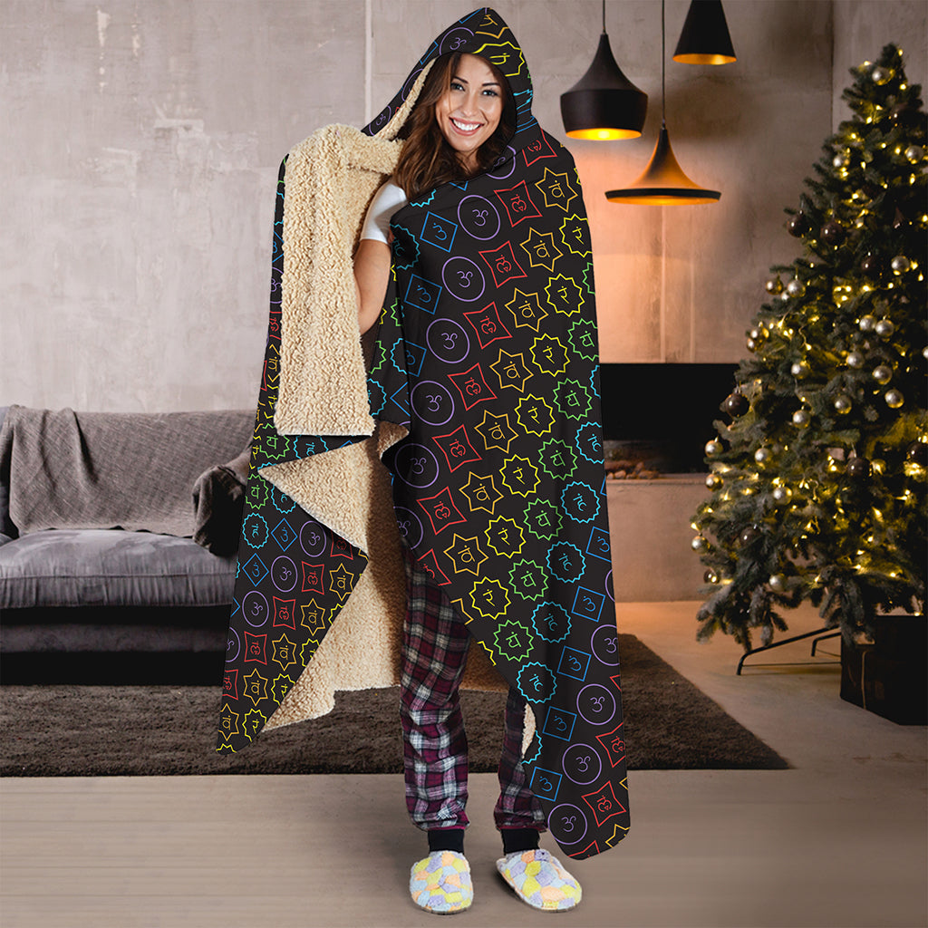 Reiki And The Seven Chakras Print Hooded Blanket