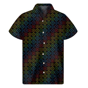 Reiki And The Seven Chakras Print Men's Short Sleeve Shirt