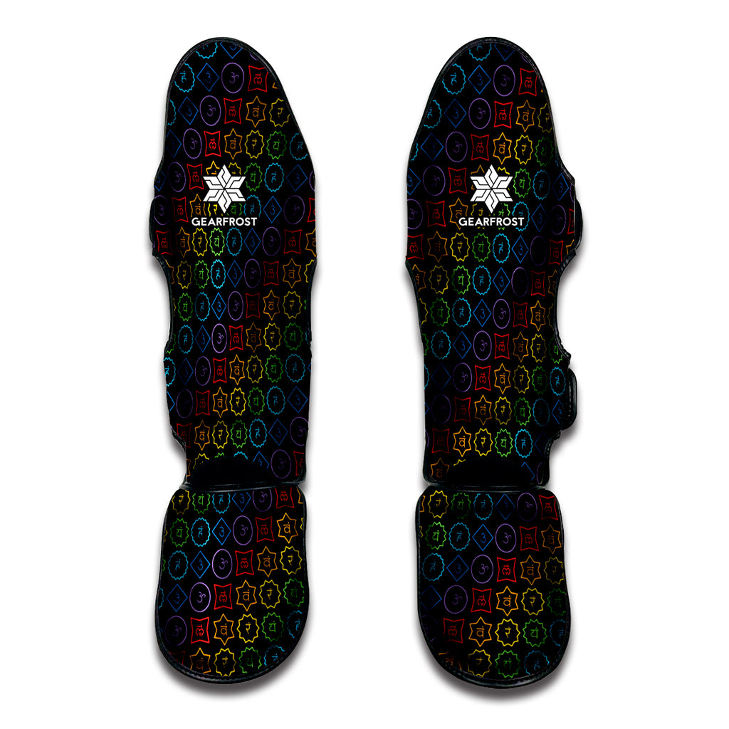 Reiki And The Seven Chakras Print Muay Thai Shin Guard