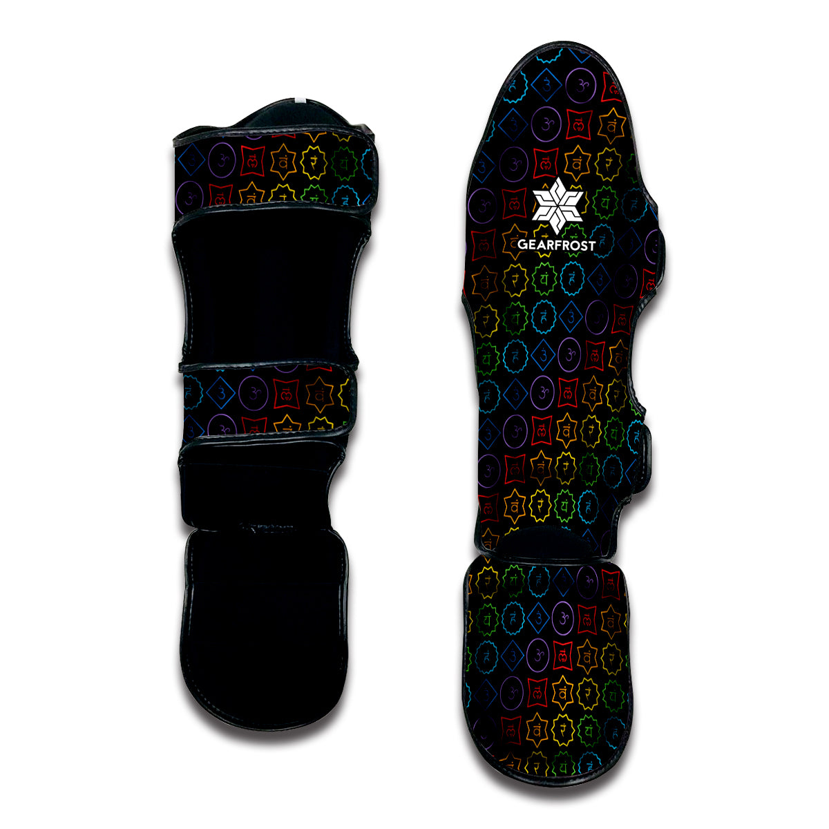 Reiki And The Seven Chakras Print Muay Thai Shin Guard