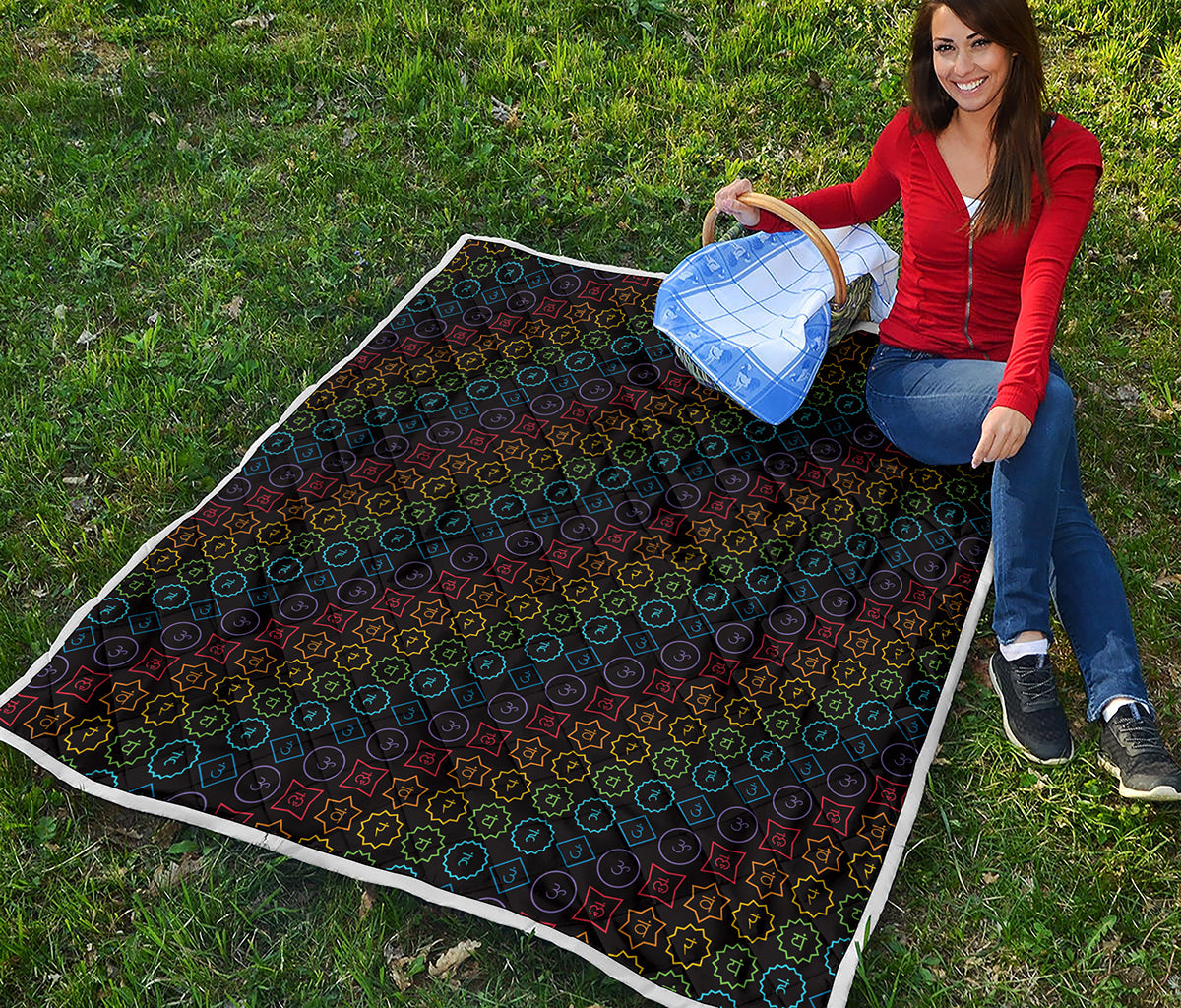 Reiki And The Seven Chakras Print Quilt