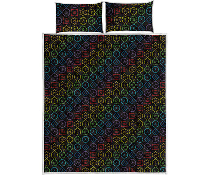 Reiki And The Seven Chakras Print Quilt Bed Set