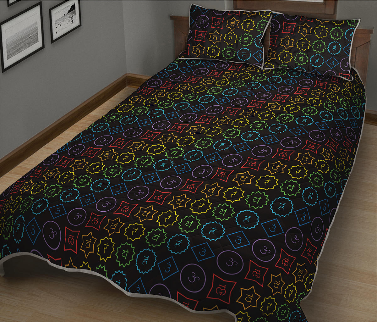 Reiki And The Seven Chakras Print Quilt Bed Set