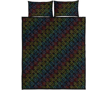 Reiki And The Seven Chakras Print Quilt Bed Set
