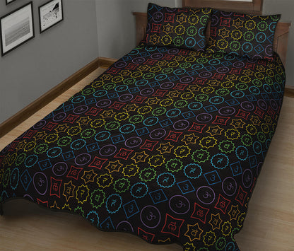 Reiki And The Seven Chakras Print Quilt Bed Set