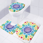 Reiki Chakra Flower Print 3 Piece Bath Mat Set