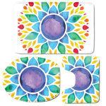 Reiki Chakra Flower Print 3 Piece Bath Mat Set