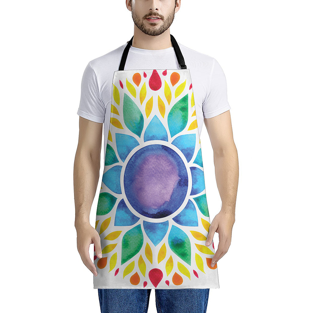 Reiki Chakra Flower Print Apron