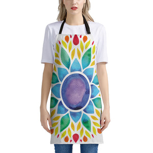 Reiki Chakra Flower Print Apron