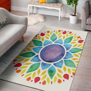 Reiki Chakra Flower Print Area Rug