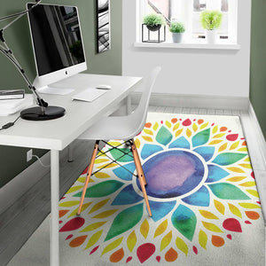 Reiki Chakra Flower Print Area Rug