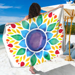 Reiki Chakra Flower Print Beach Sarong Wrap