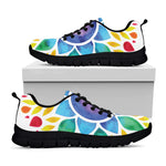 Reiki Chakra Flower Print Black Sneakers