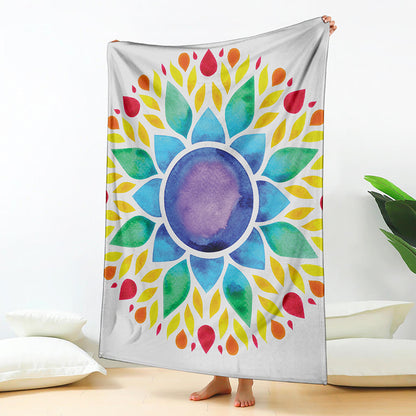 Reiki Chakra Flower Print Blanket