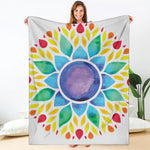 Reiki Chakra Flower Print Blanket