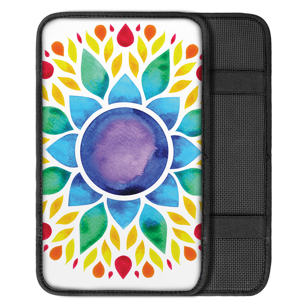 Reiki Chakra Flower Print Car Center Console Cover