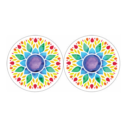 Reiki Chakra Flower Print Car Coasters